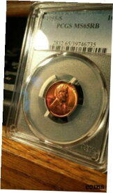 【極美品/品質保証書付】 アンティークコイン コイン 金貨 銀貨 [送料無料] 1955-S Lincoln Cent PCGS MS65RB Nice Toning! Eye Appealing Orange & Red 35