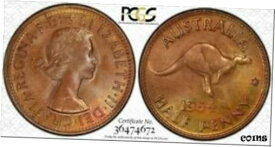 【極美品/品質保証書付】 アンティークコイン コイン 金貨 銀貨 [送料無料] 1964 AUSTRALIA HALF PENNY PCGS MS65RB HIGH GRADED COLOR TONED COIN