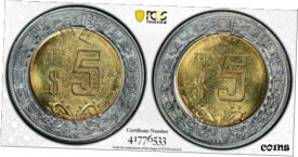 【極美品/品質保証書付】 アンティークコイン 硬貨 ER044 MEXICO. Mint Error -- Struck with Two Reverse Core Die -- 5 Peso, 2018-Mo [送料無料] #oof-wr-8782-1830