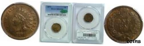 【極美品/品質保証書付】 アンティークコイン 硬貨 1871 Indian Head Cent PCGS MS-65 RB CAC [送料無料] #oot-wr-8782-2832：金銀プラチナ ワールドリソース