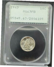 【極美品/品質保証書付】 アンティークコイン コイン 金貨 銀貨 [送料無料] 1943 P Mercury Silver Dime Coin Retro Holder PCGS MS63 FB Rattler OGH WW2 Era