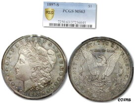 【極美品/品質保証書付】 アンティークコイン コイン 金貨 銀貨 [送料無料] BEAUTIFULLY TONED 1897-S Morgan $1 Silver Dollar PCGS MS-63 KVE Investments, LLC