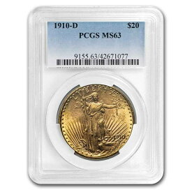 【極美品/品質保証書付】 アンティークコイン 金貨 1910-D $20 Saint-Gaudens Gold Double Eagle MS-63 PCGS - SKU #54304 [送料無料] #got-wr-8790-1364