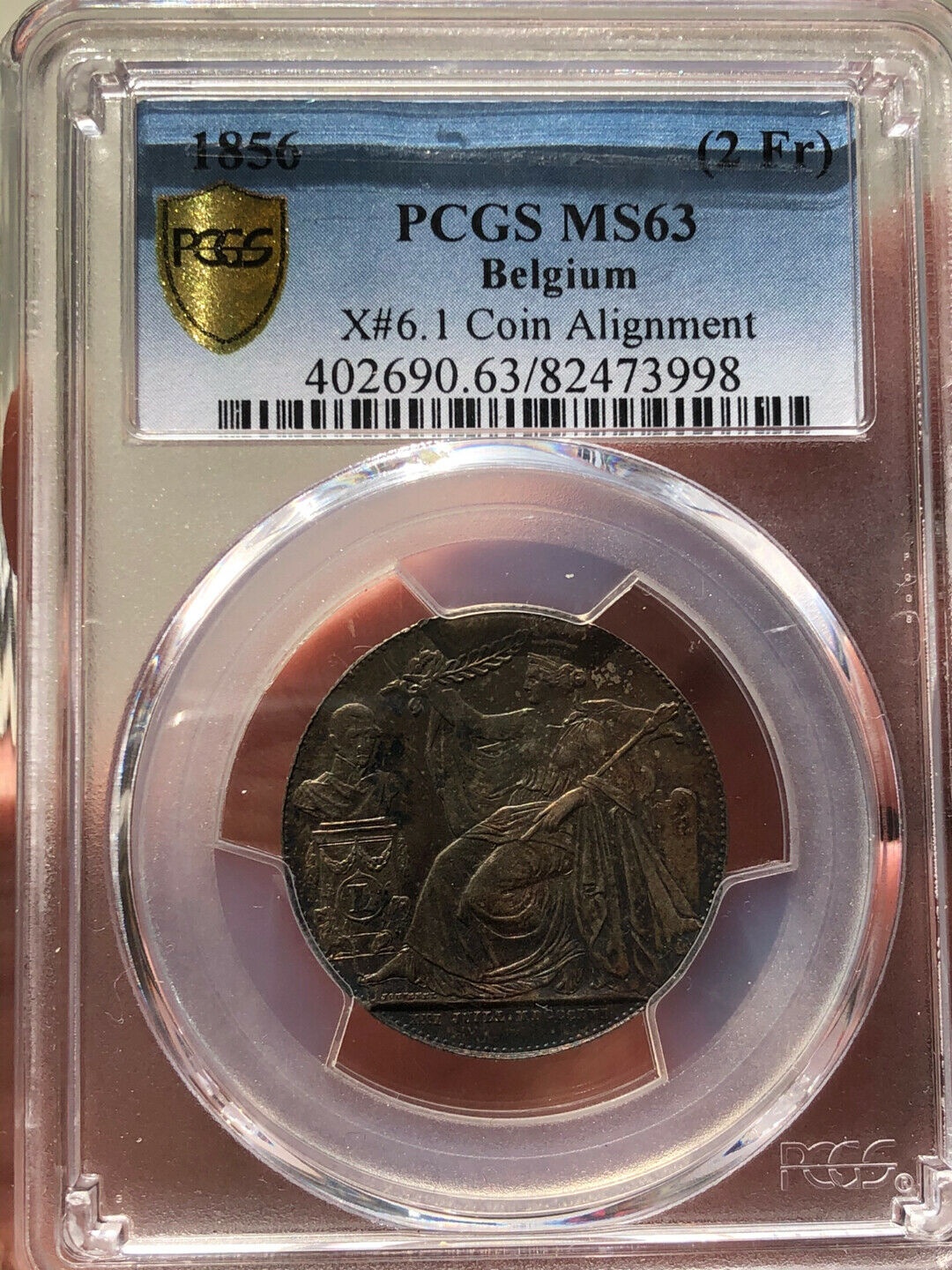 【極美品/品質保証書付】 アンティークコイン コイン 金貨 銀貨 [送料無料] PCGS MS63 Belgium 1856 Commemorative Silver Coin 2 Francs：金銀プラチナ ワールドリソース