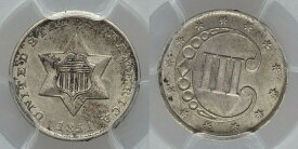 【極美品/品質保証書付】 アンティークコイン コイン 金貨 銀貨 [送料無料] 1851 Three-Cent Uncirculated Silver Coin PCGS Secure MS63