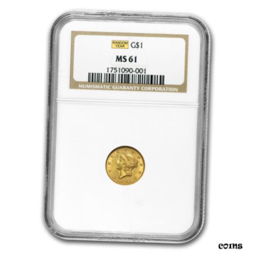 アンティークコイン コイン 金貨 銀貨 [送料無料] $1 Liberty Head Gold Type 1 MS-61 NGC/PCGS - SKU #22172