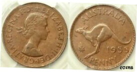 【極美品/品質保証書付】 アンティークコイン コイン 金貨 銀貨 [送料無料] Australia 1955 Perth Obverse Penny - PCGS AU58