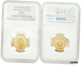 【極美品/品質保証書付】 アンティークコイン 金貨 Ukraine 2014 Archangel Michael 5 UAH 1/4 oz Gold NGC MS70 [送料無料] #got-wr-8791-8711