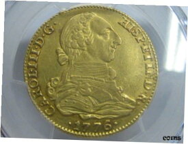 【極美品/品質保証書付】 アンティークコイン 金貨 1776 SEVILLA 4 ESCUDOS PCGS AU55 GOLD CHARLES III SPAIN DOUBLOON COLONIAL ERA [送料無料] #got-wr-8791-2666