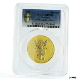 【極美品/品質保証書付】 アンティークコイン 金貨 Ukraine 20 hryvnias Archangel Michael MS70 PCGS gold coin 2011 [送料無料] #gct-wr-8791-2749