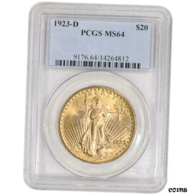 【極美品/品質保証書付】 アンティークコイン 金貨 1923-D US Gold $20 Saint-Gaudens Double Eagle - PCGS MS64 [送料無料] #got-wr-8791-2762