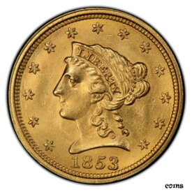 【極美品/品質保証書付】 アンティークコイン コイン 金貨 銀貨 [送料無料] 1853-P $2.50 US Gold Quarter Eagle PCGS Graded Alt. Surf. UNC Detail (41070054)