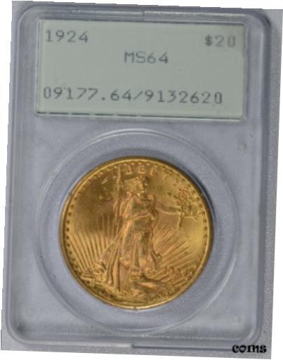 【極美品/品質保証書付】 アンティークコイン 金貨 1924 $20 MS 64 RATTLER PCGS OGH Gold Double Eagle Saint Gaudens Coin Free ship!! [送料無料] #gct-wr-8791-5491：金銀プラチナ ワールドリソース