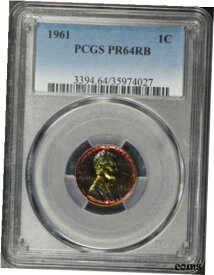 【極美品/品質保証書付】 アンティークコイン コイン 金貨 銀貨 [送料無料] 1961 Lincoln Memorial Cent PCGS PR-64 RB Rainbow Toning
