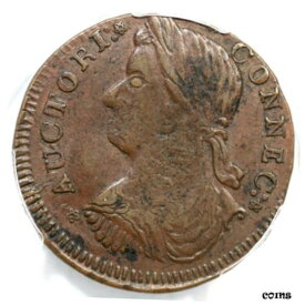 【極美品/品質保証書付】 アンティークコイン 1787 33.36-T.2 R-2 PCGS XF 45 Draped Bust Left Connecticut Colonial Copper Coin [送料無料] #cct-wr-8810-4050