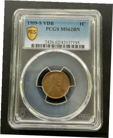 【極美品/品質保証書付】 アンティークコイン 硬貨 1909-S VDB Wheat Cent in PCGS Graded MS-62, Key Date, Low Mintage Coin [送料無料] #oct-wr-8810-84