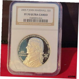 【極美品/品質保証書付】 アンティークコイン コイン 金貨 銀貨 [送料無料] 2005 P $1 John Marshall Commemorative Silver Dollar NGC PF70 Ultra Cameo