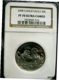 【極美品/品質保証書付】 アンティークコイン コイン 金貨 銀貨 [送料無料] 2008-S 50C Proof Bald Eagle Commemorative Half Dollar NGC PR70 Ultra Cameo