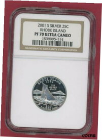 【極美品/品質保証書付】 アンティークコイン コイン 金貨 銀貨 [送料無料] 2001 S RHODE ISLAND State Quarter 25c Silver NGC PF 70 Ultra Cameo -114