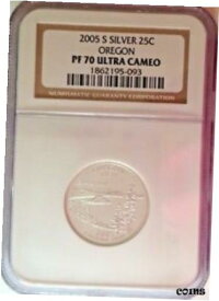 【極美品/品質保証書付】 アンティークコイン コイン 金貨 銀貨 [送料無料] 2005 S 25 C Silver Oregon State Quarter NGC PF70 Ultra Cameo