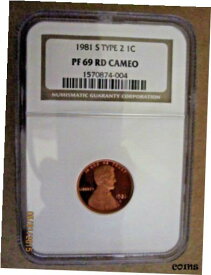 【極美品/品質保証書付】 アンティークコイン コイン 金貨 銀貨 [送料無料] 1981 S Type 2 PROOF LINCOLN MEMORIAL CENT NGC PR69 RD CAMEO