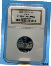 【極美品/品質保証書付】 アンティークコイン コイン 金貨 銀貨 [送料無料] 2007 S Silver 25C Utah PF 69 Ultra Cameo
