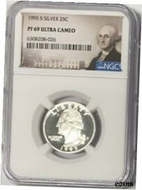 【極美品/品質保証書付】 アンティークコイン コイン 金貨 銀貨 [送料無料] 1995 S SILVER WASHINGTON QUARTER 25C NGC PF 69 ULTRA CAMEO R11