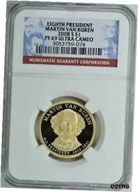 【極美品/品質保証書付】 アンティークコイン コイン 金貨 銀貨 [送料無料] 2008-S PRESIDENT MARTIN VAN BUREN PROOF $1 NGC PF69 ULTRA CAMEO