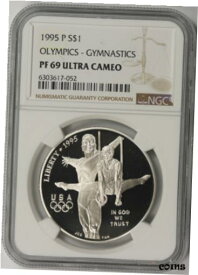 【極美品/品質保証書付】 アンティークコイン コイン 金貨 銀貨 [送料無料] 1995-P Olympics Gymnastics Modern Silver Commemorative $1 PF 69 Ultra Cameo NGC