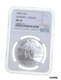 【極美品/品質保証書付】 アンティークコイン コイン 金貨 銀貨 [送料無料] MS70 1995-D XXVI Olympiad Cycling Commemorative Silver Dollar - Graded NGC *5325