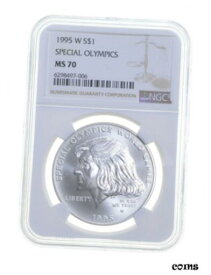 【極美品/品質保証書付】 アンティークコイン コイン 金貨 銀貨 [送料無料] MS70 1995-W Special Olympics Commemorative Silver Dollar - Graded NGC *5308
