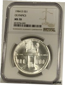 【極美品/品質保証書付】 アンティークコイン 銀貨 1984-D Olympics Commemorative Silver One Dollar Coin NGC MS70 [送料無料] #sct-wr-8893-1421
