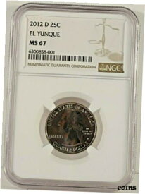 【極美品/品質保証書付】 アンティークコイン コイン 金貨 銀貨 [送料無料] 2012 D El Yunque Quarter MS67 NGC W/Free Slab Protector Parrot/Frog Coin