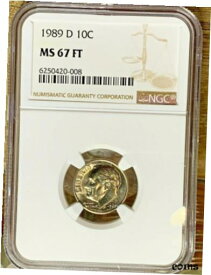 【極美品/品質保証書付】 アンティークコイン コイン 金貨 銀貨 [送料無料] 1989 D Roosevelt 10c, NGC Certified MS 67 FT, 008B