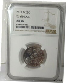 【極美品/品質保証書付】 アンティークコイン コイン 金貨 銀貨 [送料無料] 2012 D El Yunque Quarter MS66 NGC W/Free Slab Protector Parrot Coin Hard Year