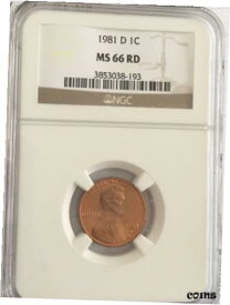 【極美品/品質保証書付】 アンティークコイン コイン 金貨 銀貨 [送料無料] 1981 D Lincoln Cent NGC MS 66 RD