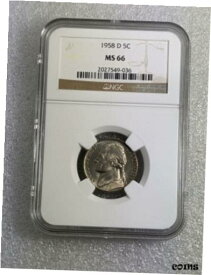 【極美品/品質保証書付】 アンティークコイン コイン 金貨 銀貨 [送料無料] 1958-D Jefferson Nickle 5C PCGS MS66 Type 2 #036