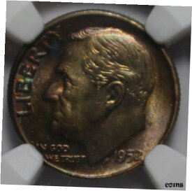 【極美品/品質保証書付】 アンティークコイン コイン 金貨 銀貨 [送料無料] 1952 Roosevelt Dime Monster Tone MS66 NGC #012
