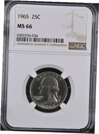 【極美品/品質保証書付】 アンティークコイン コイン 金貨 銀貨 [送料無料] 1965 25C Washington Quarter Dollar NGC MS66 6302294-034