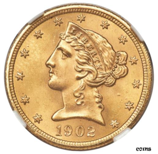 【極美品/品質保証書付】 アンティークコイン 硬貨 1902-S $5 MS66+ NGC CAC half Eagle [送料無料] #oot-wr-8905-1568：金銀プラチナ ワールドリソース