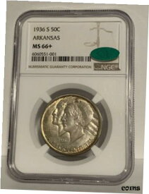 1936-S 米国アーカンソー記念ハーフ $ - MS-66+ NGC CAC1936-S U.S. Arkansas Commemorative Half $ - MS-66+ NGC CAC