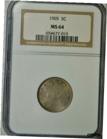 【極美品/品質保証書付】 アンティークコイン コイン 金貨 銀貨 [送料無料] 1905 Liberty nickel, NGC MS64