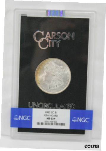 アンティークコイン コイン 金貨 銀貨 [送料無料] 1883-CC $1 Carson City Morgan Silver Dollar GSA HOARD - NGC MS63+