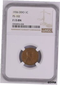 【極美品/品質保証書付】 アンティークコイン コイン 金貨 銀貨 [送料無料] Small Cents Lincoln, Wheat Ears Reverse 1936 P NGC F-15 BN FS-102