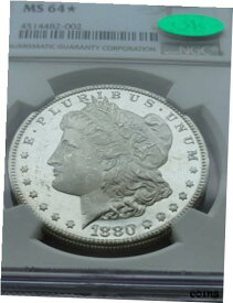【極美品/品質保証書付】 アンティークコイン コイン 金貨 銀貨 [送料無料] 1880-S $1 Morgan Dollar NGC 64 STAR CAC 90% Silver Green Bean Coin jc59