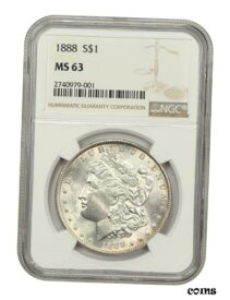 【極美品/品質保証書付】 アンティークコイン コイン 金貨 銀貨 [送料無料] 1888 $1 NGC MS63 - Morgan Silver Dollar