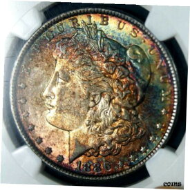 【極美品/品質保証書付】 アンティークコイン コイン 金貨 銀貨 [送料無料] 1886 Morgan Dollar MS62 NGC Double Monster Rainbow Toned Morgan