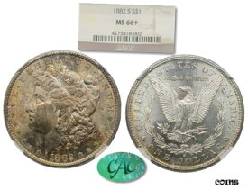 【極美品/品質保証書付】 アンティークコイン 銀貨 BEAUTIFULLY TONED 1882-S Morgan $1 Silver Dollar NGC MS-66+ CAC KVE Investments [送料無料] #sot-wr-8953-2716