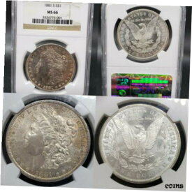 【極美品/品質保証書付】 アンティークコイン コイン 金貨 銀貨 [送料無料] BEAUTIFULLY TONED OBV 1881-S Morgan $1 Silver Dollar NGC MS-66 KVE Investments