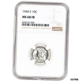 【極美品/品質保証書付】 アンティークコイン 銀貨 1944 S US Mercury Silver Dime 10C - NGC MS68 FB Full Bands [送料無料] #sot-wr-8953-4228
